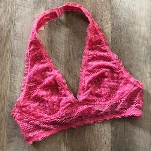 Pink halter bralette